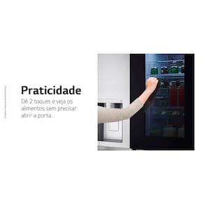 Miniatura Geladeira LG Side by Side Inverter GC-X257CSH Frost Free com Tecnologias InstaView, UVnano, Thinq e Craft Ice Aço Escovado - 598 L 110V