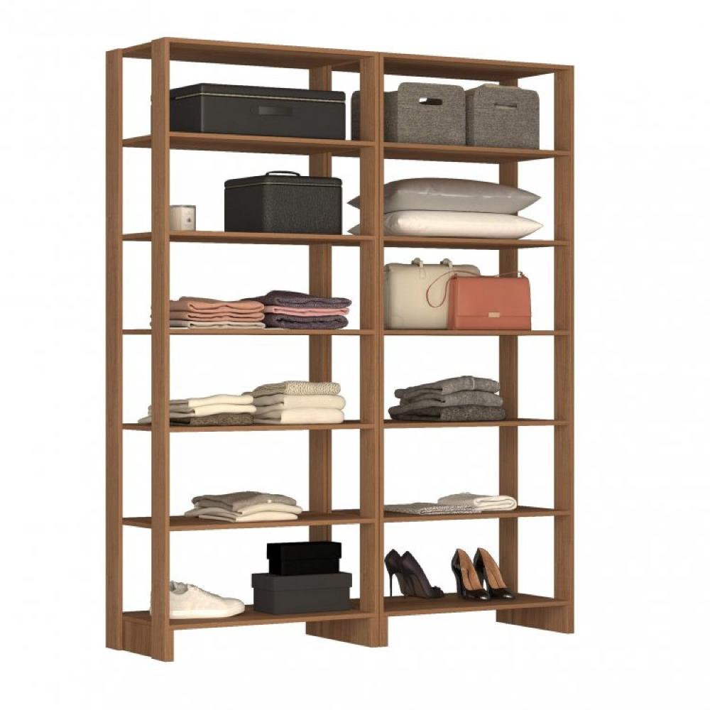Miniatura Guarda Roupa Closet 2 Peças 12 Prateleiras Yes Nova Mobile Montana