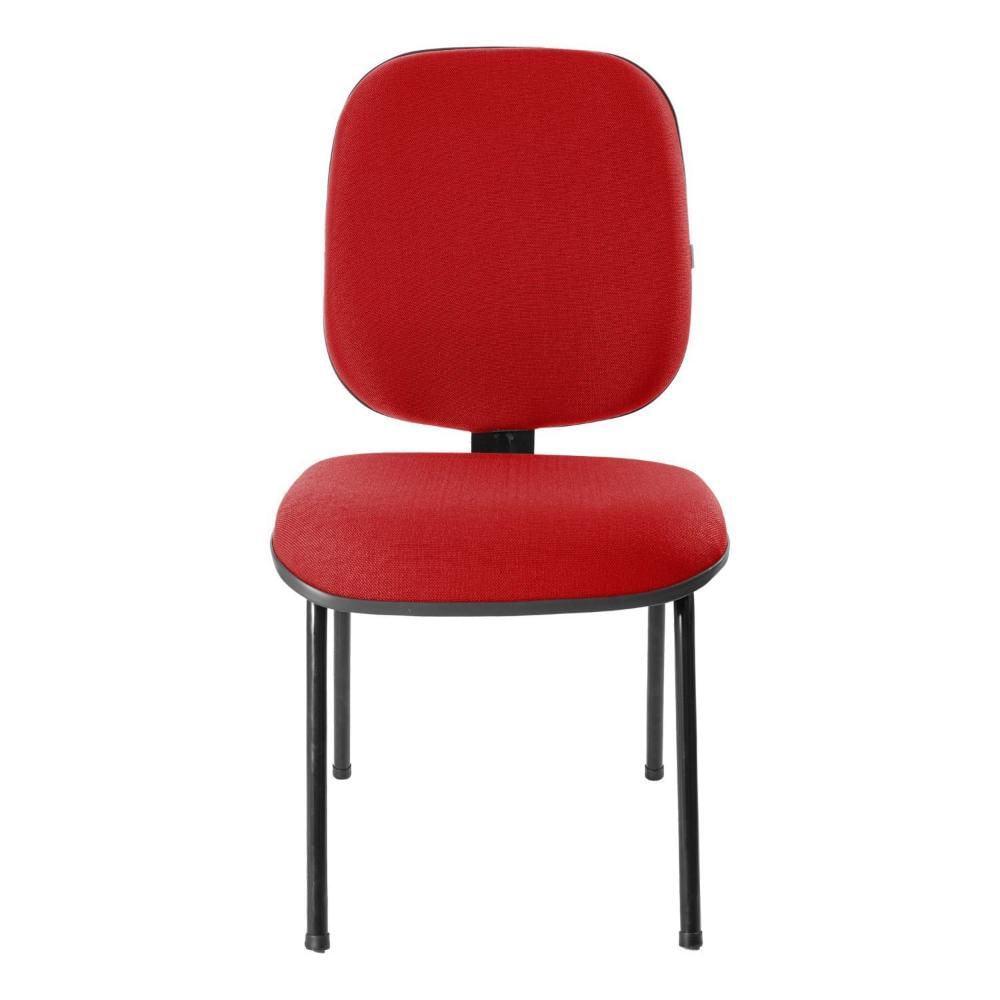 Cadeira Diretor Fixa com Lâmina Central Metal Wood Design Vermelho