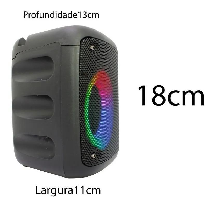 Miniatura Caixa Som Bluetooth Rgb Com Karaokê E Rádio Fm