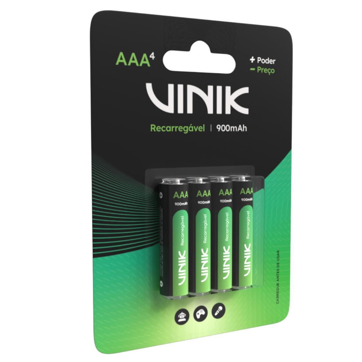 Miniatura Pilha Recarregável Aaa C/4 - 900Mah 1.2V - Vp3Ab4R