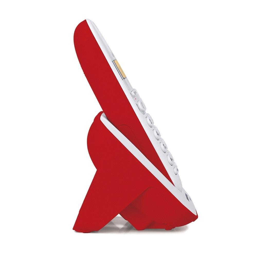 Miniatura Aparelho Telefone Fixo Sem Fio Vermelho Aceita Ate 6 Ramais