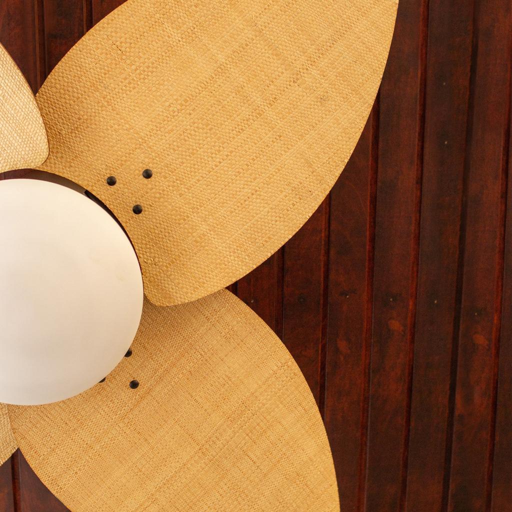 Ventilador Teto Marrom 4 Pás Palha Ventax 220V Com Controle