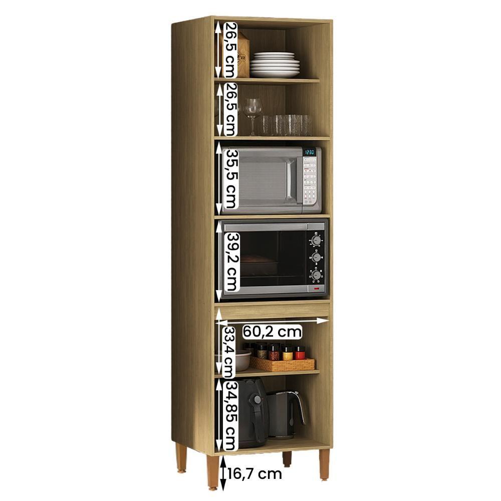 Miniatura Armario Cozinha Paneleiro Munique Com 4 Portas Wood Madeirado/preto Fosco