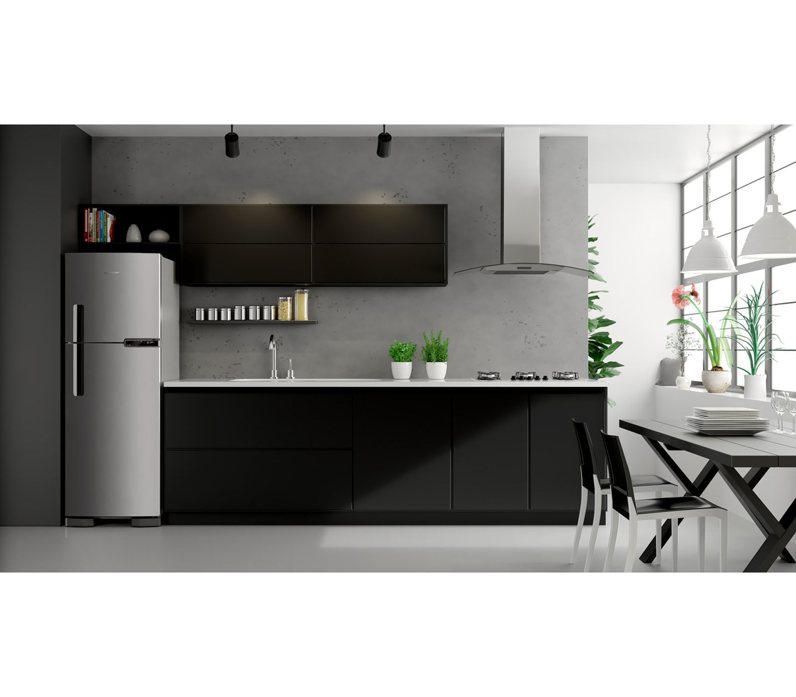 Refrigerador Duplex Brastemp BRM44HK 375 L Inox 127 V