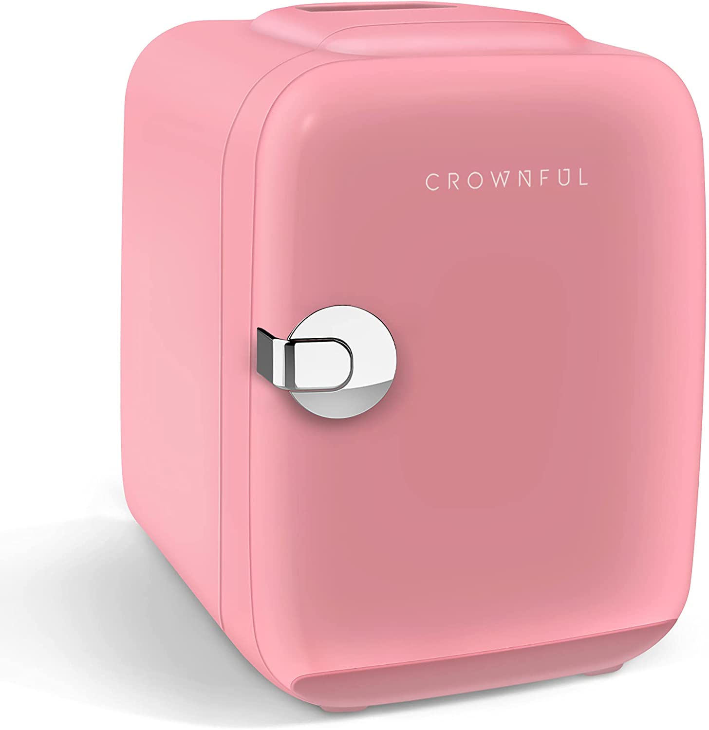 Miniatura CROWNFUL CFPC4LBLK Mini Geladeira para Skincare 4 Litros Portátil 110V12V Rosa