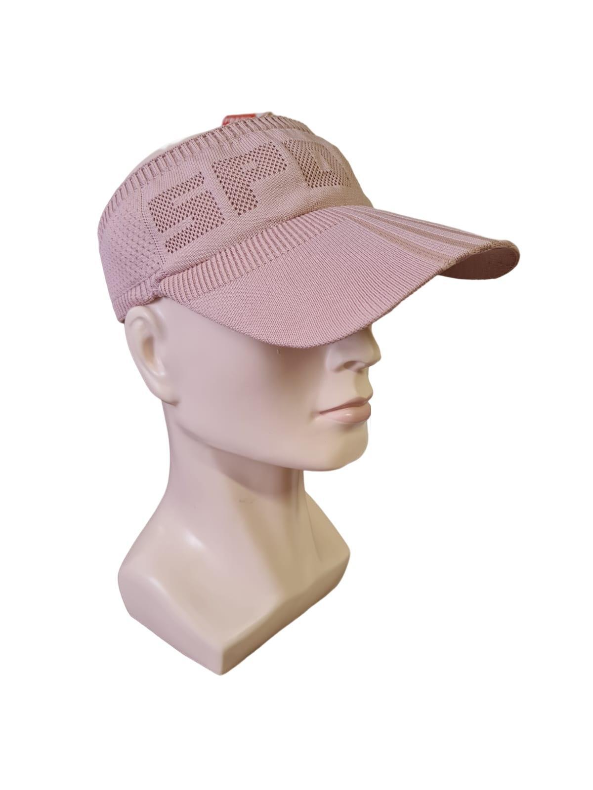 Boné Viseira em Tricô Elástico Rosé - Lindo e Exclusivo
