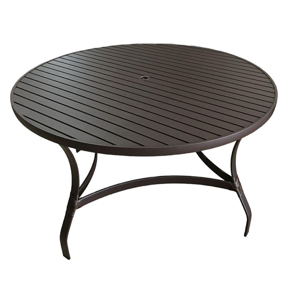Miniatura Conjunto Mesa Redonda 1,40cm Com 6 Cadeiras Betta Em Alumínio Área Externa Marrom