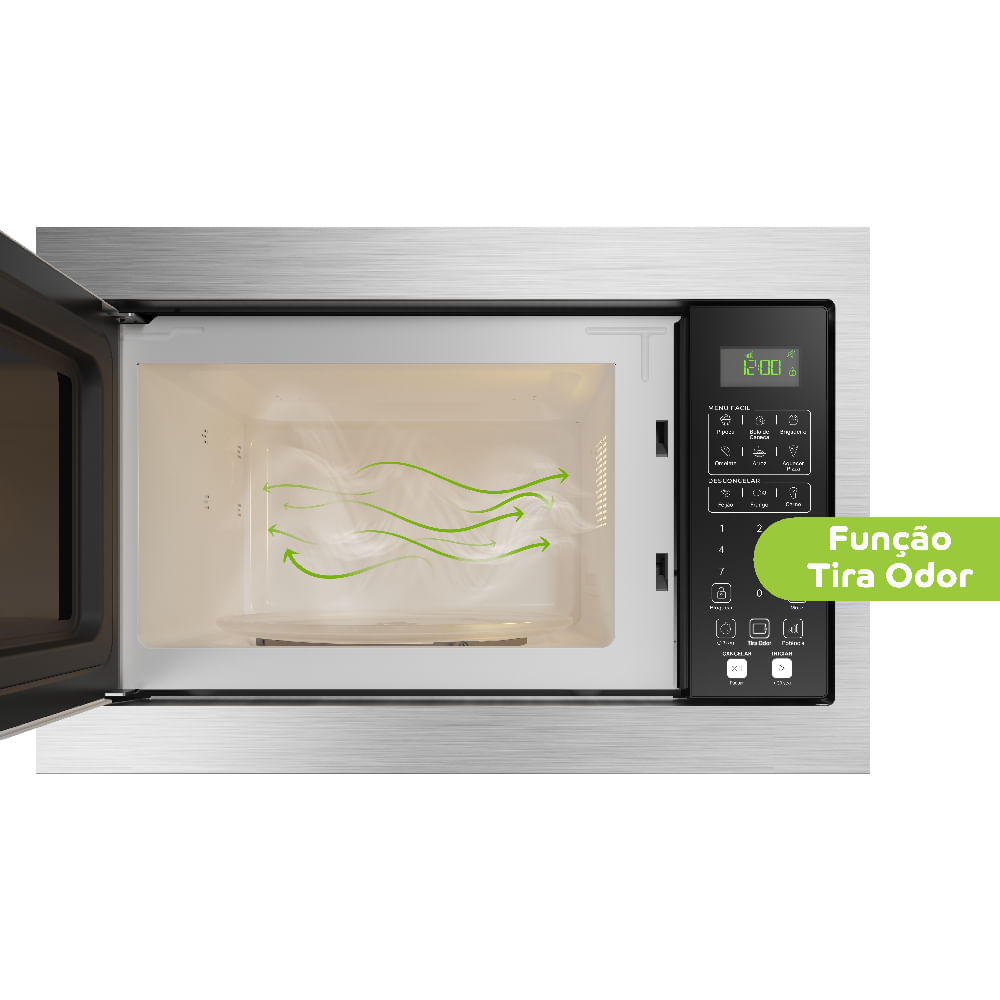 Miniatura Micro-ondas Consul de Embutir 32 Litros Preto com Design Moderno e Menu Fácil - CM146AE 110V