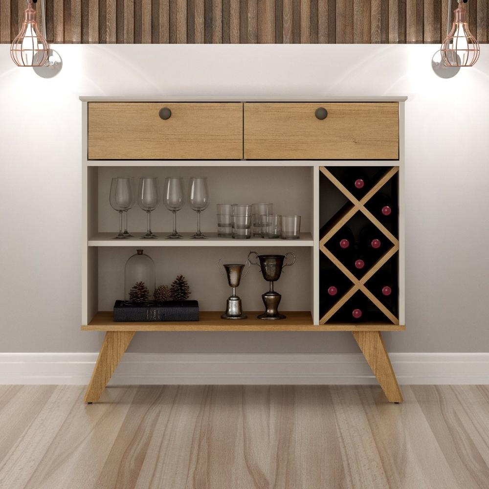 Buffet Aparador 2 Gavetas Alice Valdemóveis Off White/Cinamomo