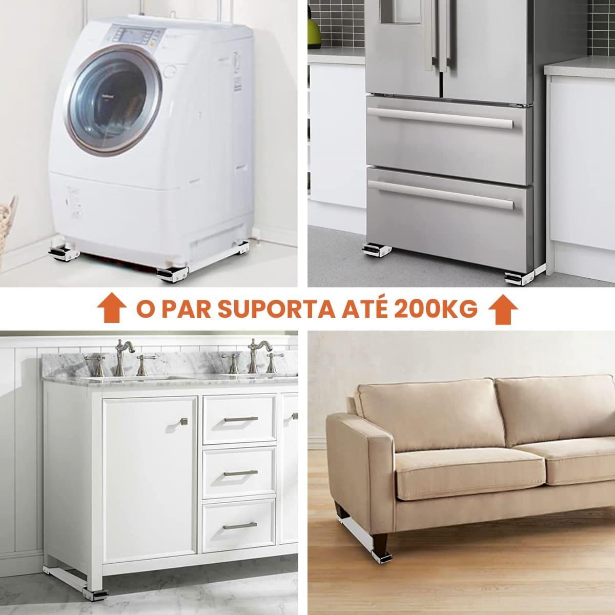 Miniatura Suporte De Rodinhas Geladeira Fogão Maquina Lavar Freezer
