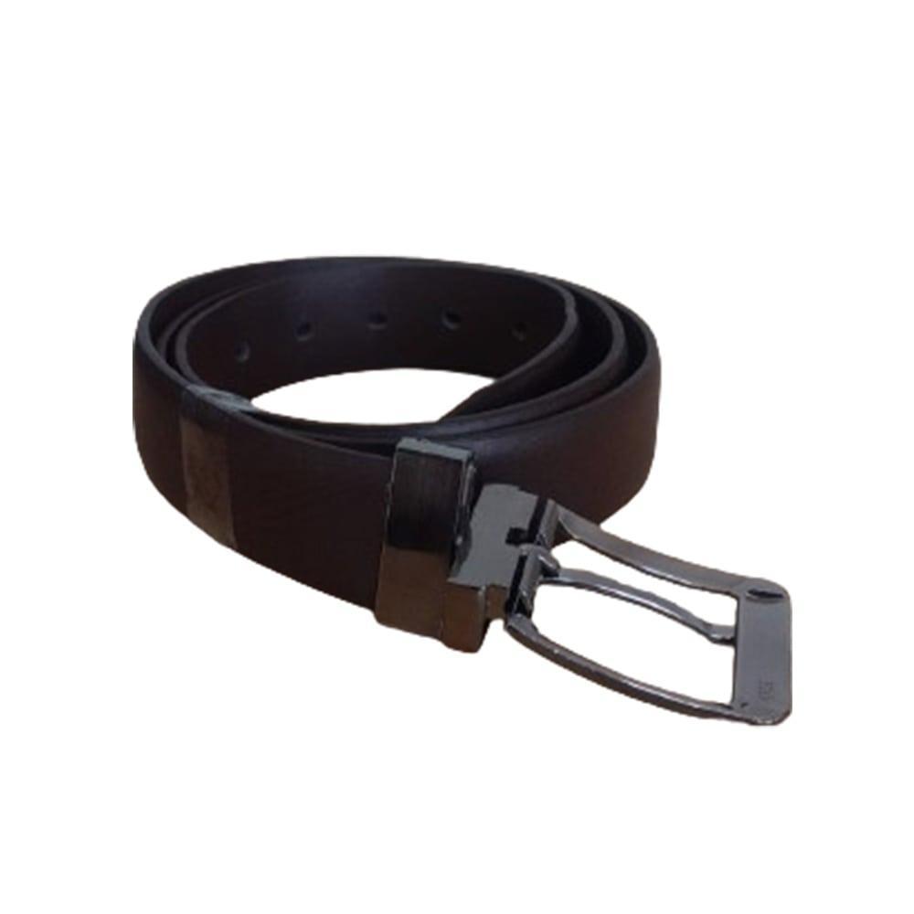 Miniatura Cinto Social Masculino Dupla Face Preto E Marrom Couro Full