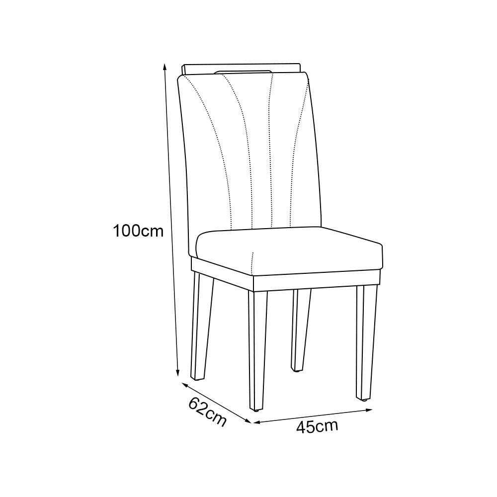 Miniatura Kit 2 Cadeiras De Jantar Desmontável Base E Pés Em Madeira Maciça Isabel 45cm X 100cm Suede Marrom - Cor: Marrom