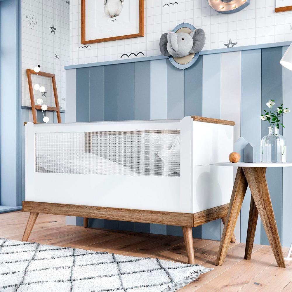 Miniatura Berço Retrô Mini Cama 2 Em 1 Com Colchão Canção De Ninar Branco