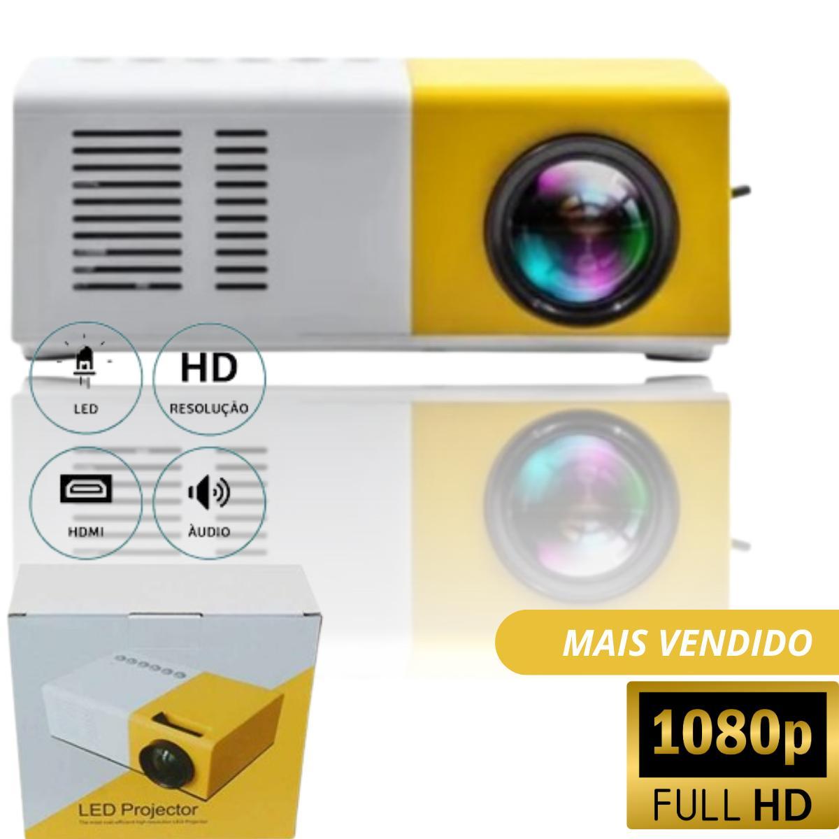 Miniatura Mini Projetor Portátil Cinema Led 1080P 600 Lumens Hdmi Cor