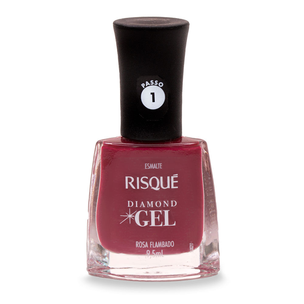 Miniatura Esmalte Risqué Diamond Gel Cor Rosa Flambado 9,5ml