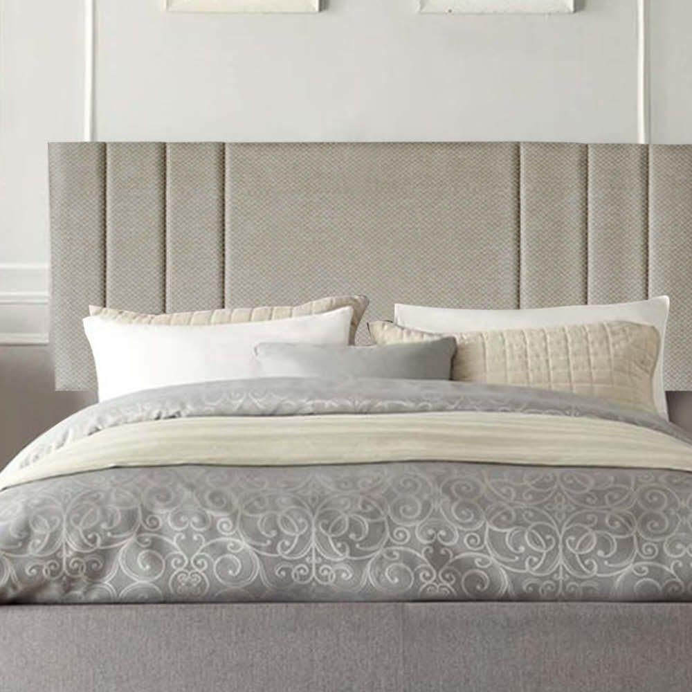 Miniatura Painel Estofada Grécia 100cm Solteiro Para Cama Box Quarto Linho Bege - Ahazzo Móveis