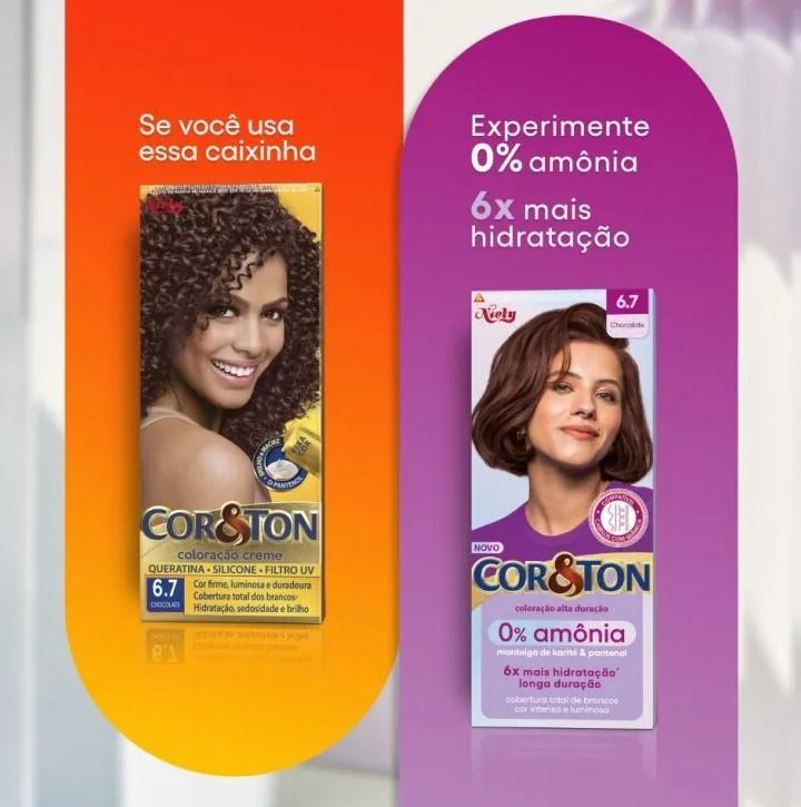Miniatura Tintura Niely Cor&Ton 0% Amônia 6.7 Chocolate