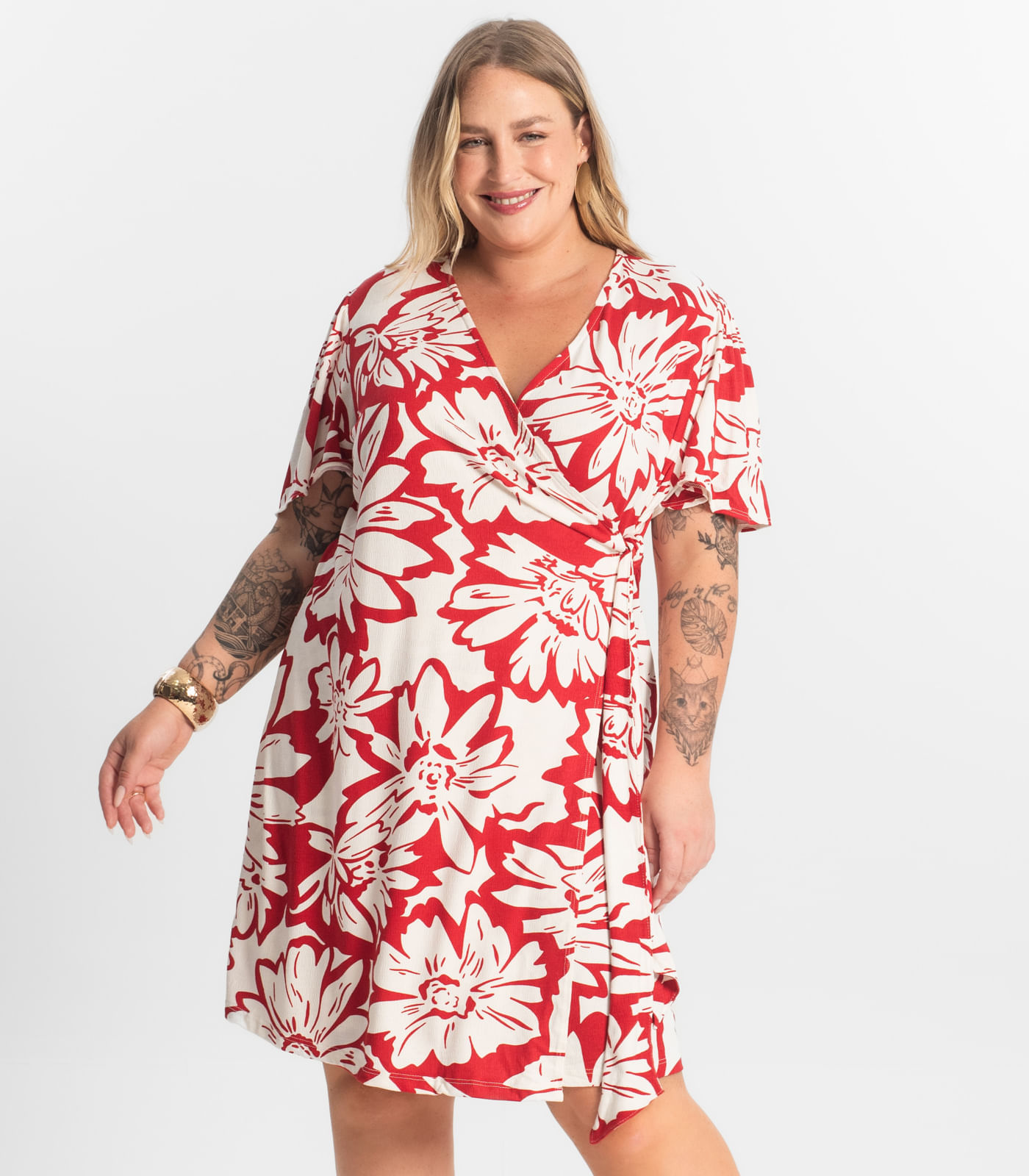 Miniatura Vestido Curto Secret Glam Vermelho Plus G1