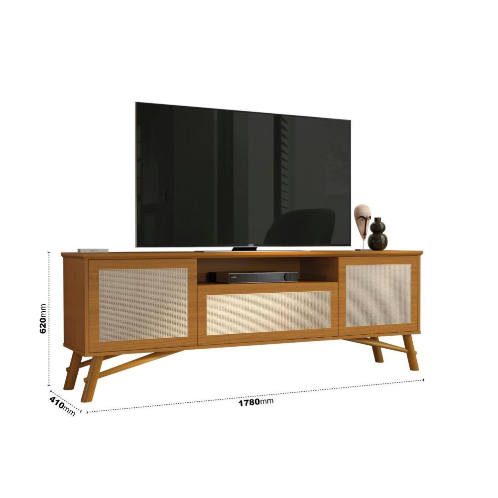Miniatura Rack para TV até 75 Polegadas 3 Portas Darin EDN Móveis Cedro
