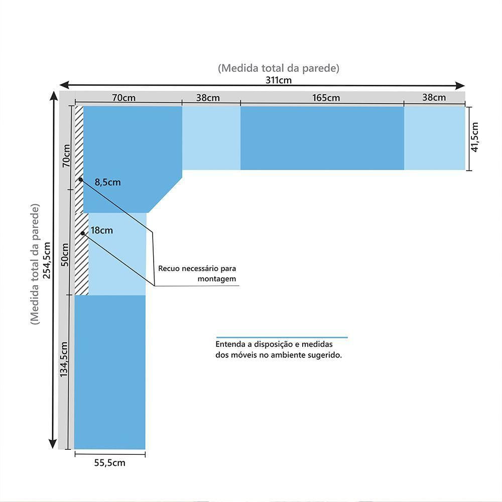 Miniatura Quarto De Canto Casal Com Guarda Roupas Cabeceira E Mesas De Cabeceira Alpes Luciane Móveis Branco Pf Com Avelã Pf