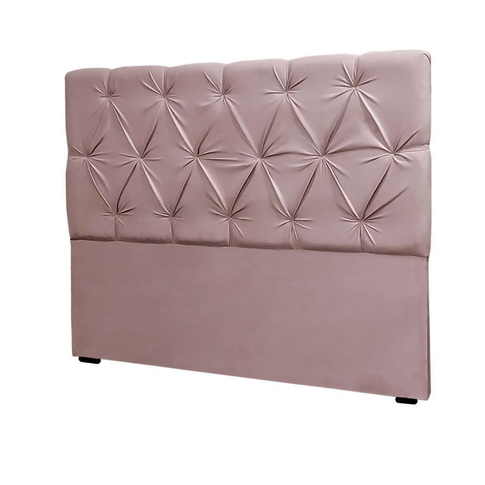 Miniatura Cabeceira Estofada Star 1,40 Solteiro Veludo Rose