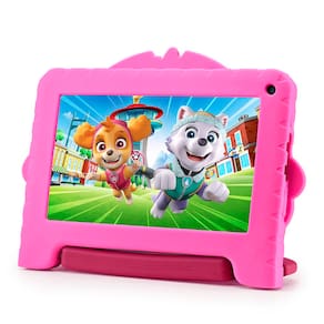 Miniatura Tablet Infantil 7" Multilaser Patrulha Canina Skye NB422 com Controle Parental, Sistema operacional Android, Wi-Fi e Bluetooth – Preto e Rosa