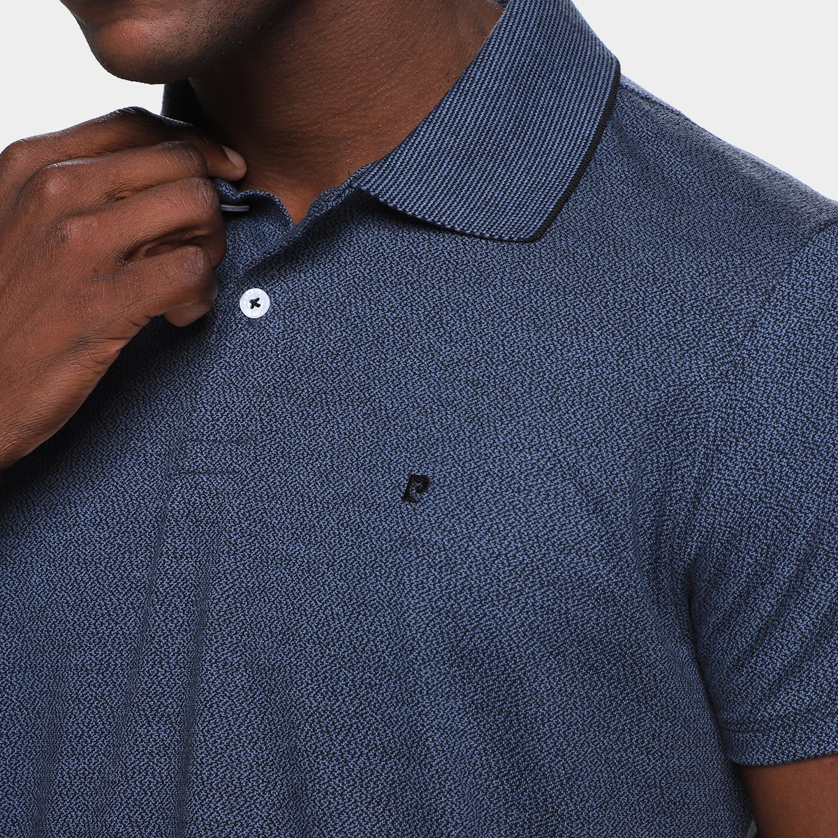 Miniatura Camisa Polo Pierre Cardin Meia Malha Masculina Azul Escuro - G