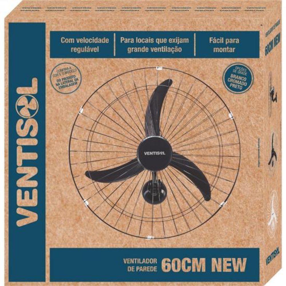 Miniatura Ventilador De Parede 60 Cm 220V New Premium Preto Ventisol 220V