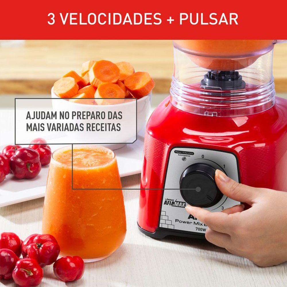 Miniatura Liquidificador Arno Power Mix Essential LQ18 700W Vermelho 110V