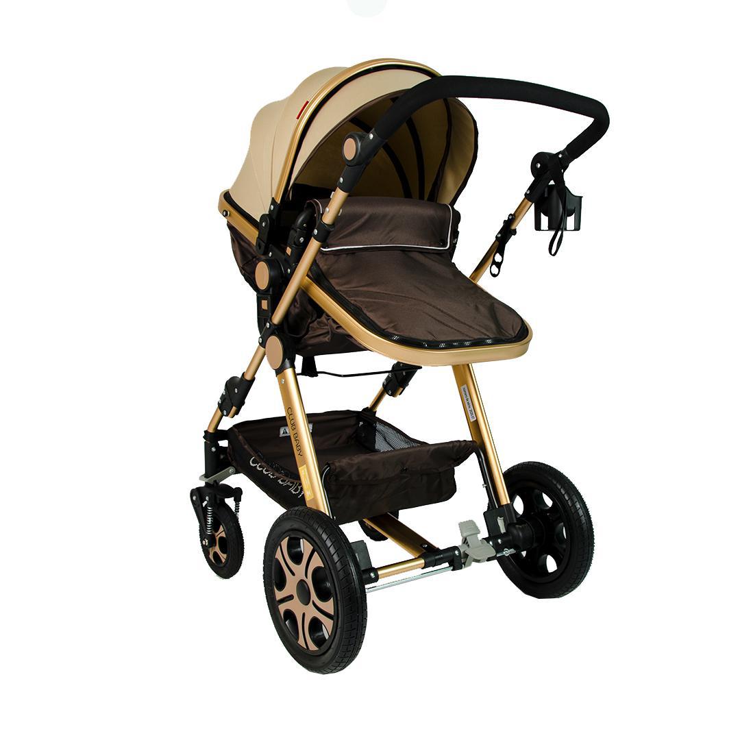 Miniatura Carrinho De Bebê Golden Dourado 2 Em 1 Club Baby