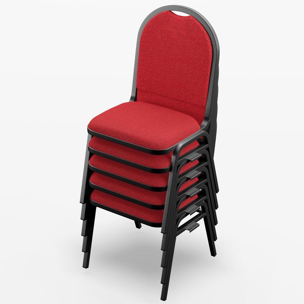 Miniatura Cadeira Hoteleira Auditório Empilhável Linho M23 Vermelho - Mpozenato
