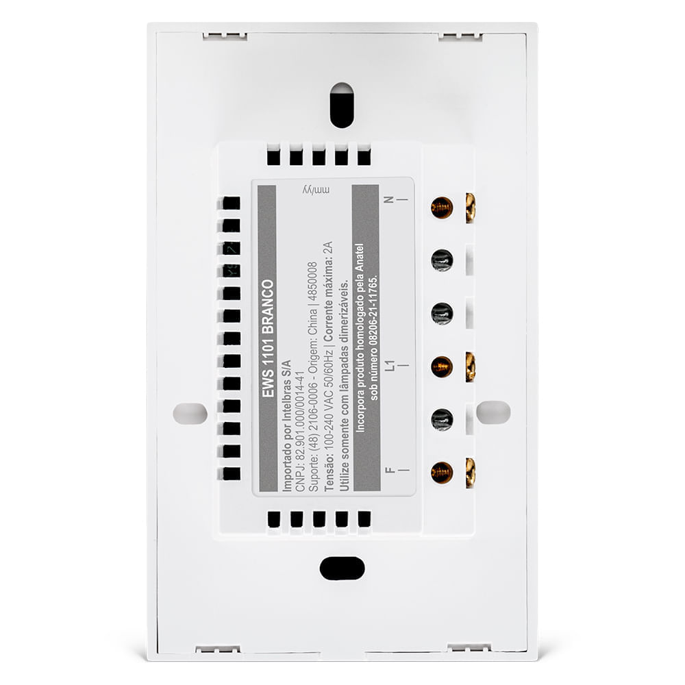 Miniatura Interruptor Smart Touch Wi-Fi Dimmer Branco - Intelbras - EWS 1101 Bivolt