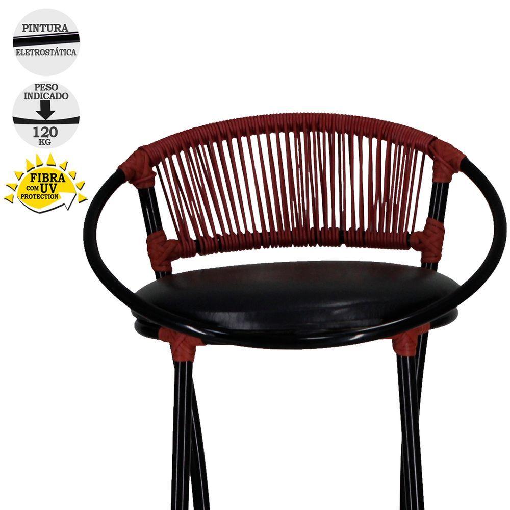 Miniatura 4 Banquetas Havaí Preto Vermelho