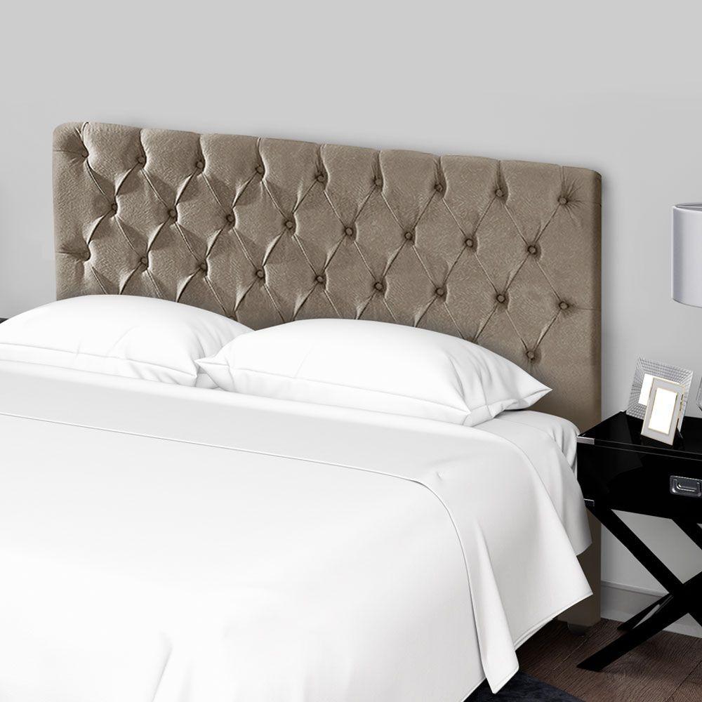 Miniatura Cabeceira Cama Box Princesa Casal 140cm Suede Marrom