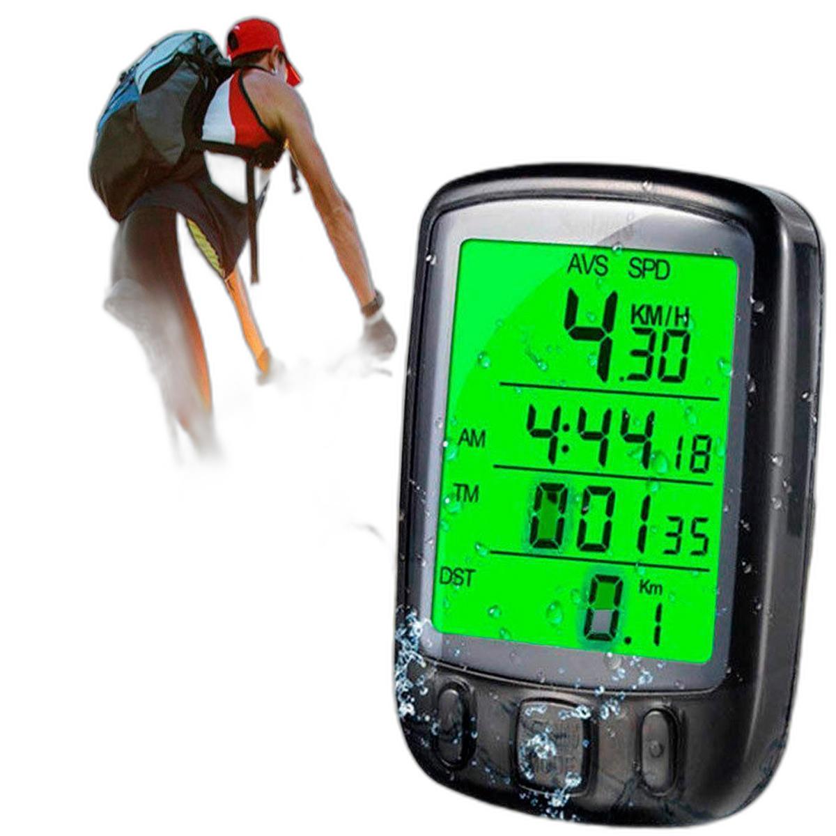 Miniatura Ciclocomputador Display Led Leitura Noturna E Odômetro