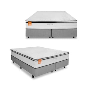 Miniatura Cama Box Casal King Size MGA Itaflex Colchão Inducol Montreal, Box Bipartido e Molas Ensacadas Europillow