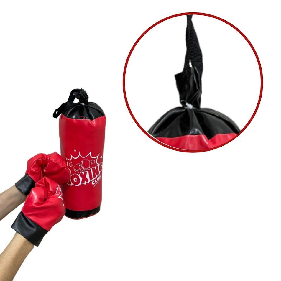 Miniatura Brinquedo Kit Saco De Pancada Infantil Luvas De Boxe