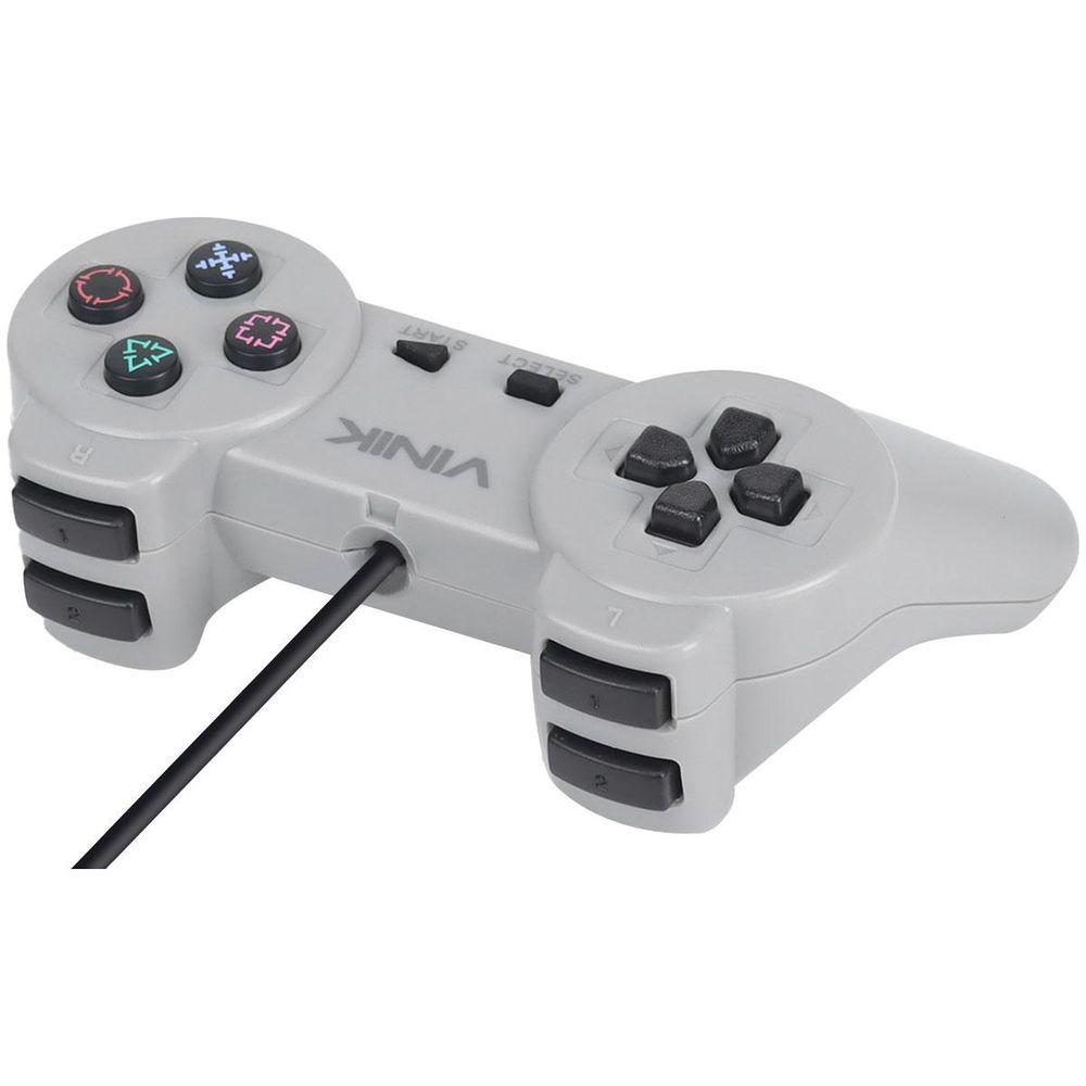 Controle Pc Usb Ps1/playstation 1 Cinza - Retrô - Vinik Play