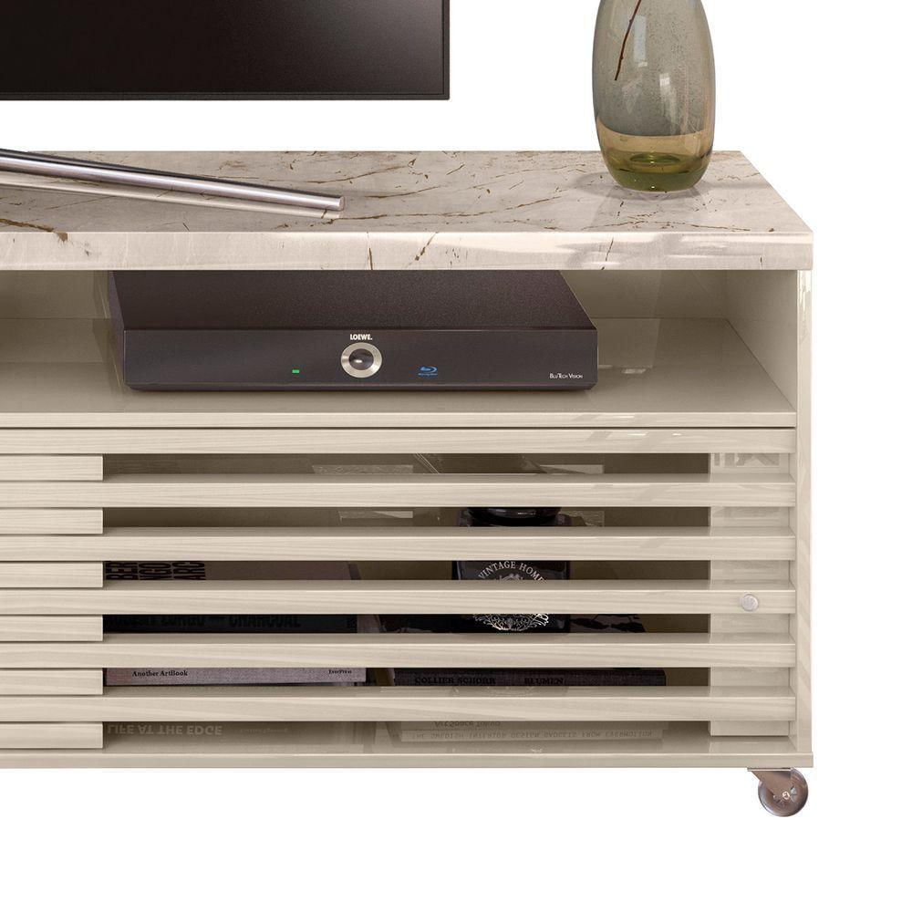 Rack Bancada De Tv 65 Pol 182cm Tery Z10 Off White Calacata Mpozenato