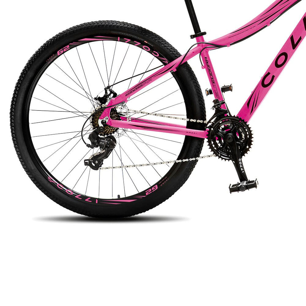 Miniatura Bicicleta Colli Eudora Aro 29 Aero Freio a Disco Quadro 15,5 Rosa