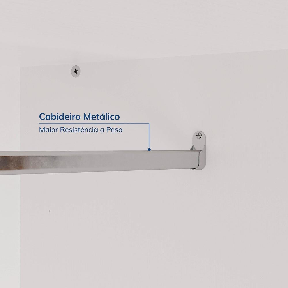 Guarda-roupa Modulado de Canto 10 Portas 6 Peças Hera Cabecasa Madeiramadeira Branco Geada/Cinza