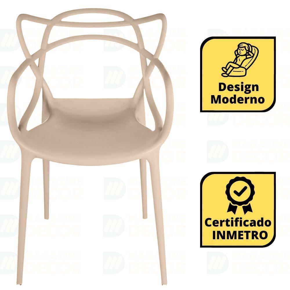 Miniatura Conjunto Mesa De Jantar Redonda Marci Premium Branca 100cm Com 4 Cadeiras Allegra - Nude