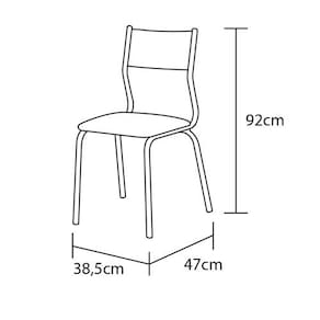 Miniatura Cadeira de Jantar Aço Nobre Júlia Plus com Revestimento Sintético Amarelo