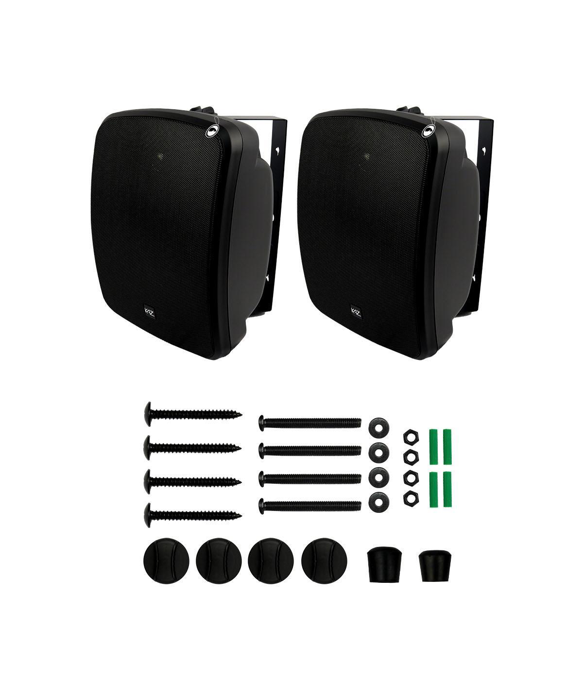 Miniatura Par Caixa Acústica Passiva 6 K6 Preto Kaz Audio 400W Rms