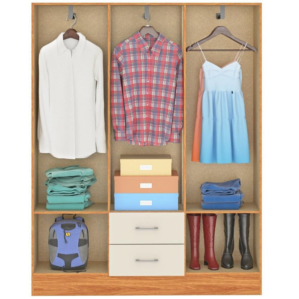 Miniatura Guarda-roupa Jamaica 6 Portas 2 Gavetas Cinamomo/Off White