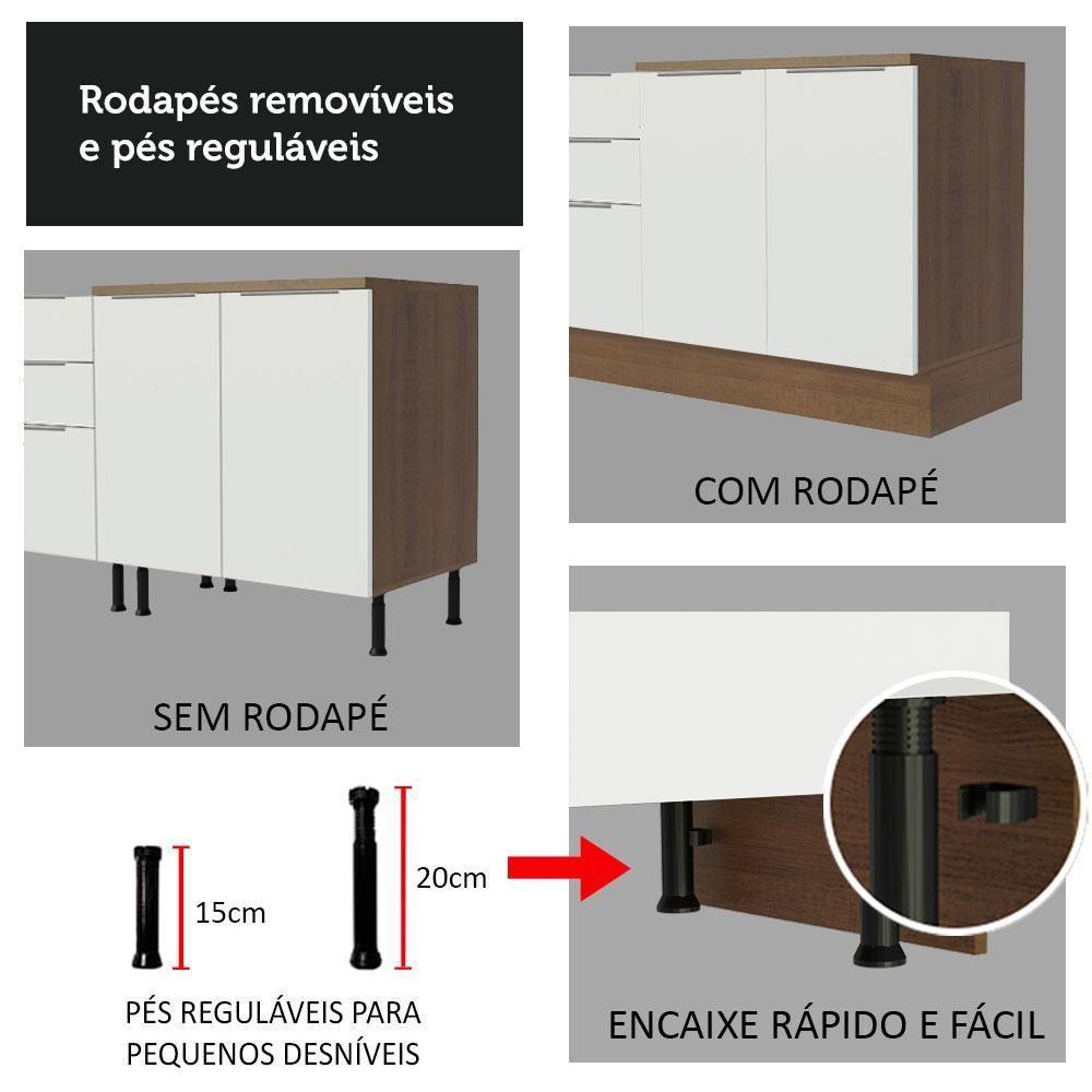 Miniatura Armário De Cozinha Completa 330cm Rustic/branco Stella Madesa 02 Rustic/branco