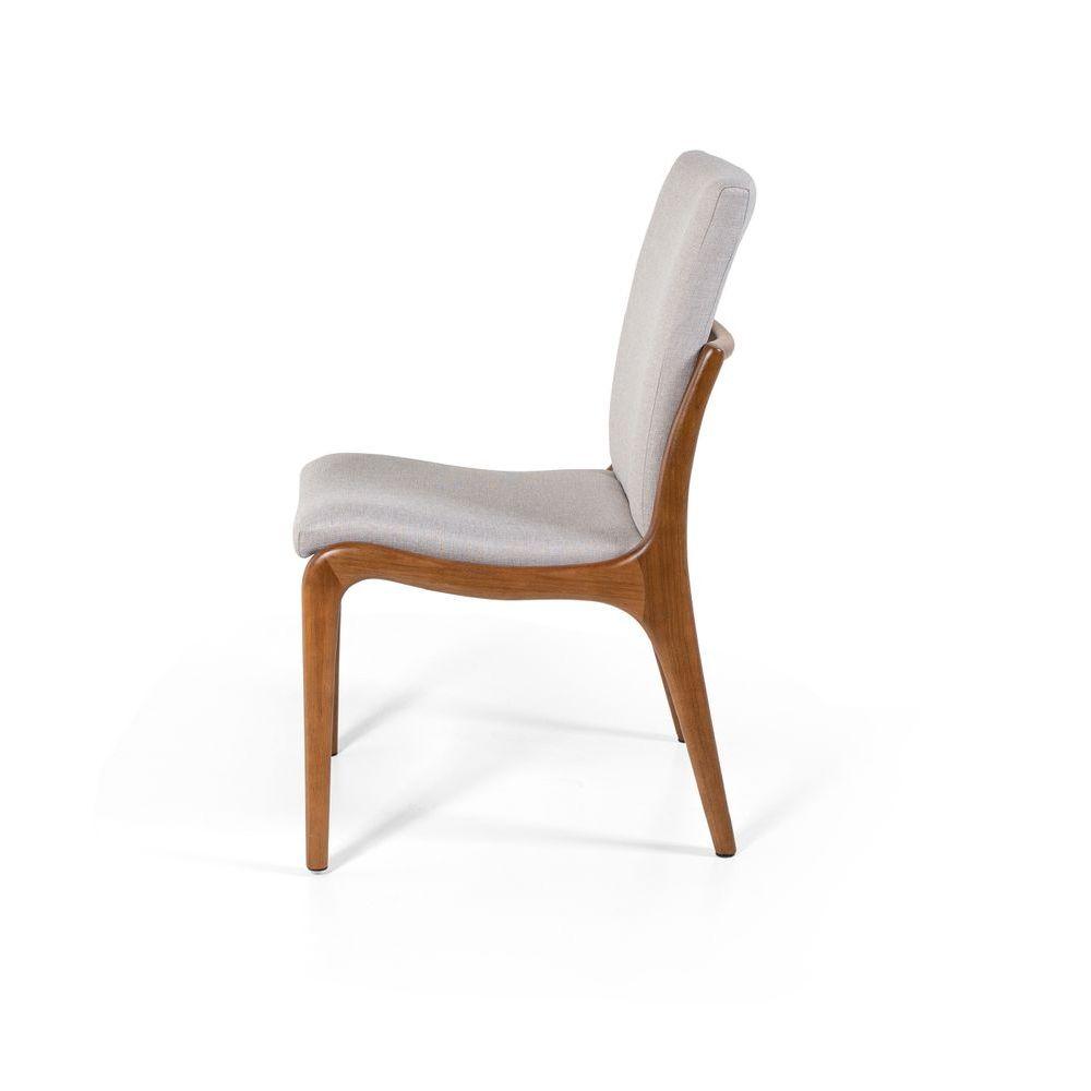 Miniatura Conjunto 4 Cadeiras De Jantar Estofada Garbo Cinza Claro