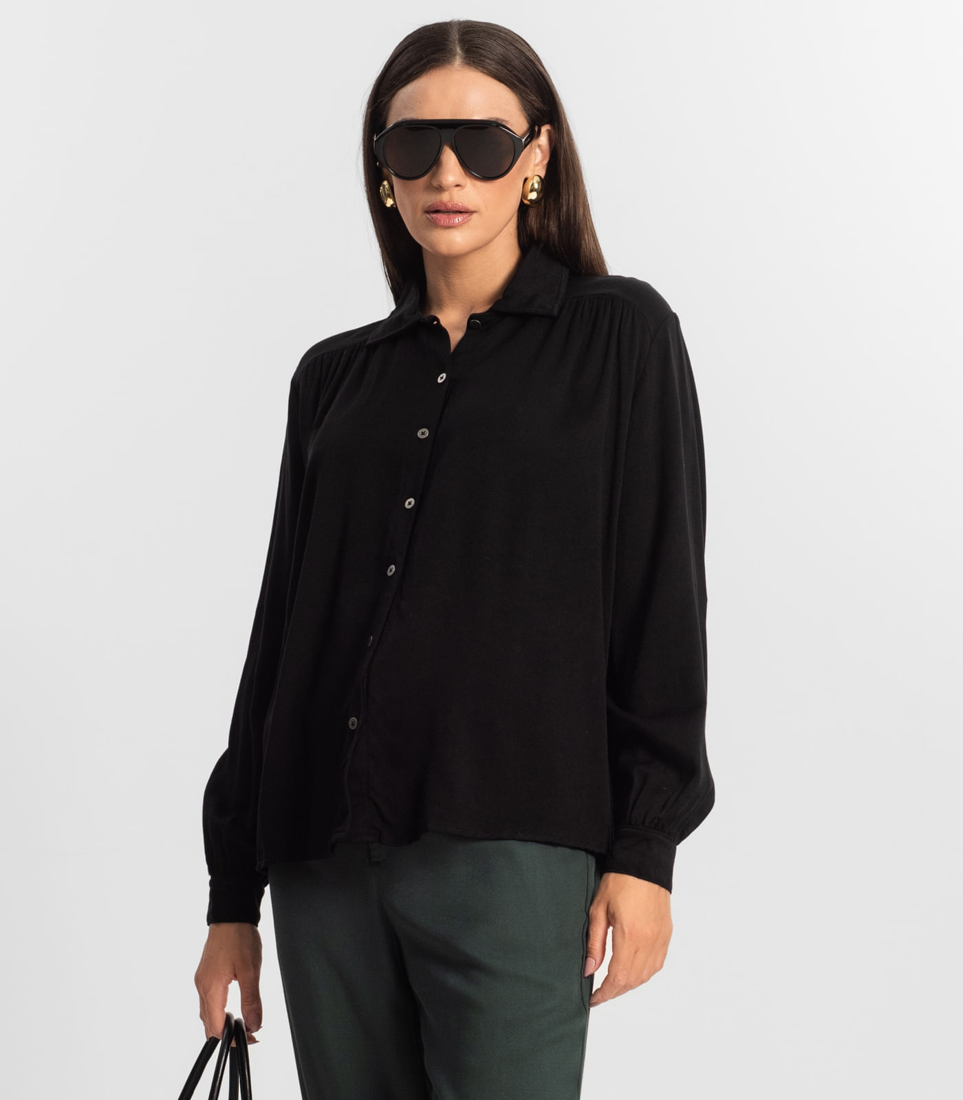 Miniatura Camisa Feminina Manga Longa Endless Preto G