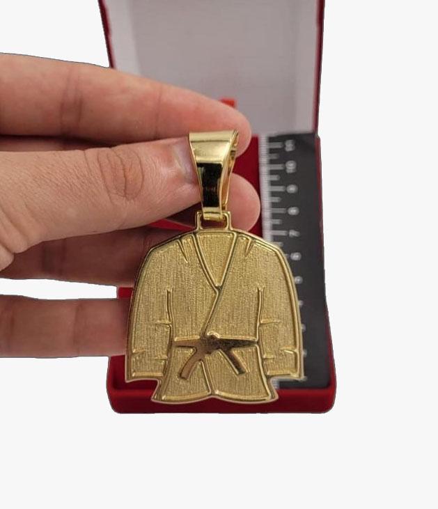 Miniatura Pingente Faixa Preta Dourado - Banhado A Ouro 18K